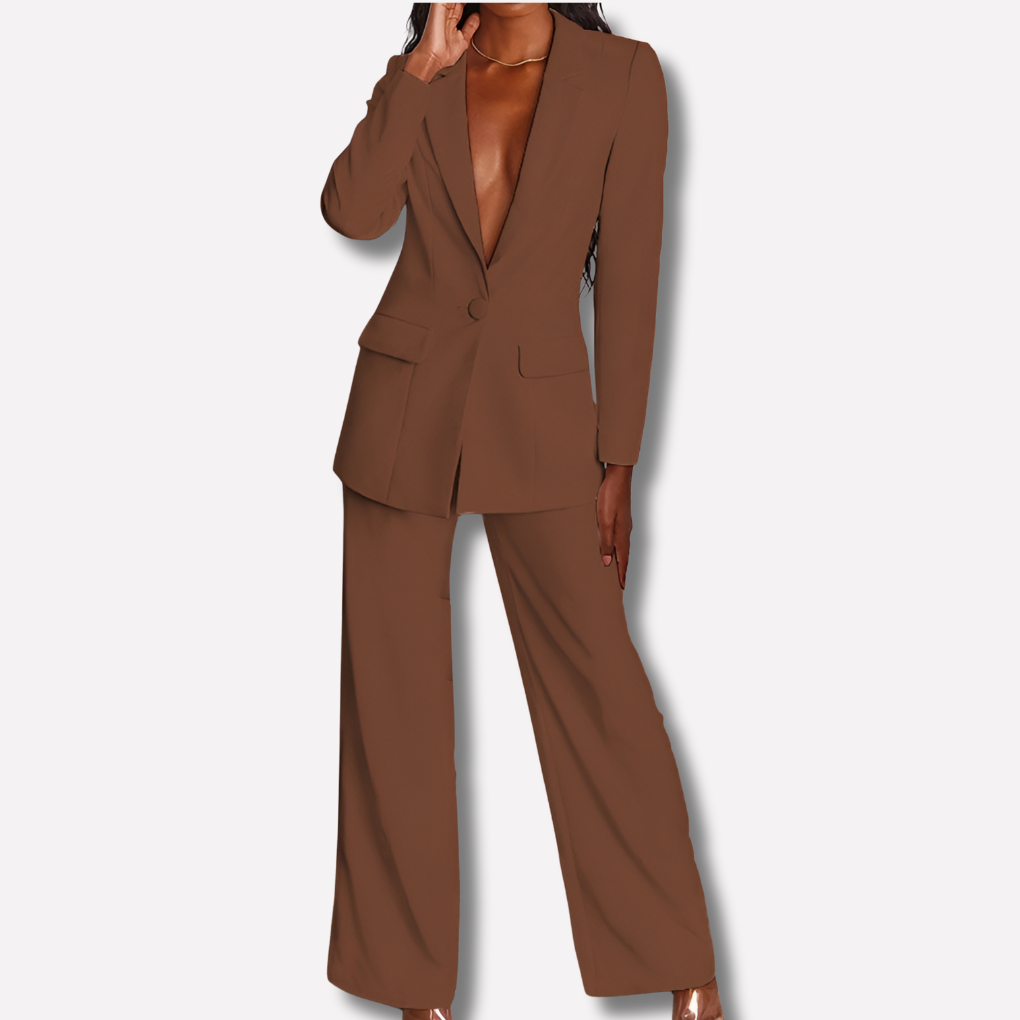 Conjunto de blazer y pantalón para mujer