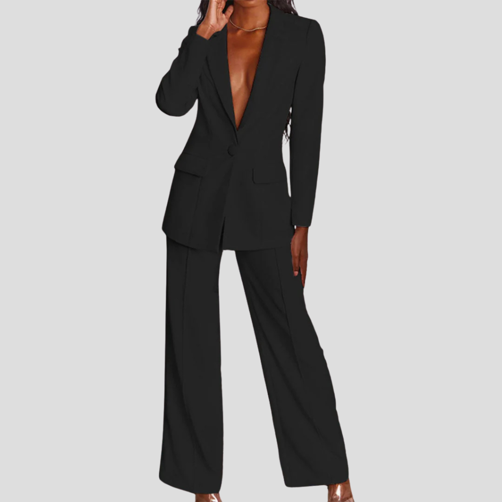Conjunto de blazer y pantalón para mujer