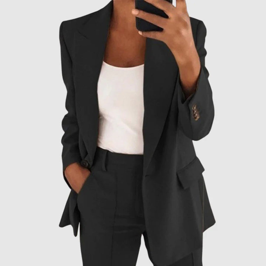 Conjunto de Blazer y Pantalón para Mujer – Conjunto Elegante de Dos Piezas para Ocasiones Formales e Informales