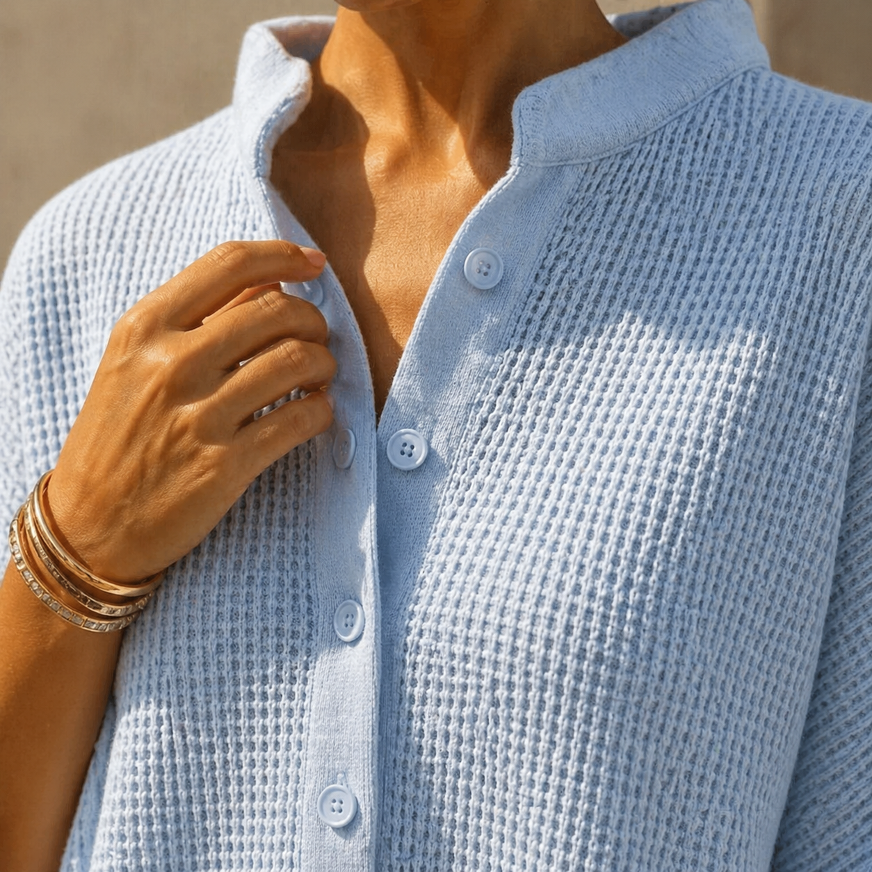 Conjunto de dos piezas de tejido gofre
