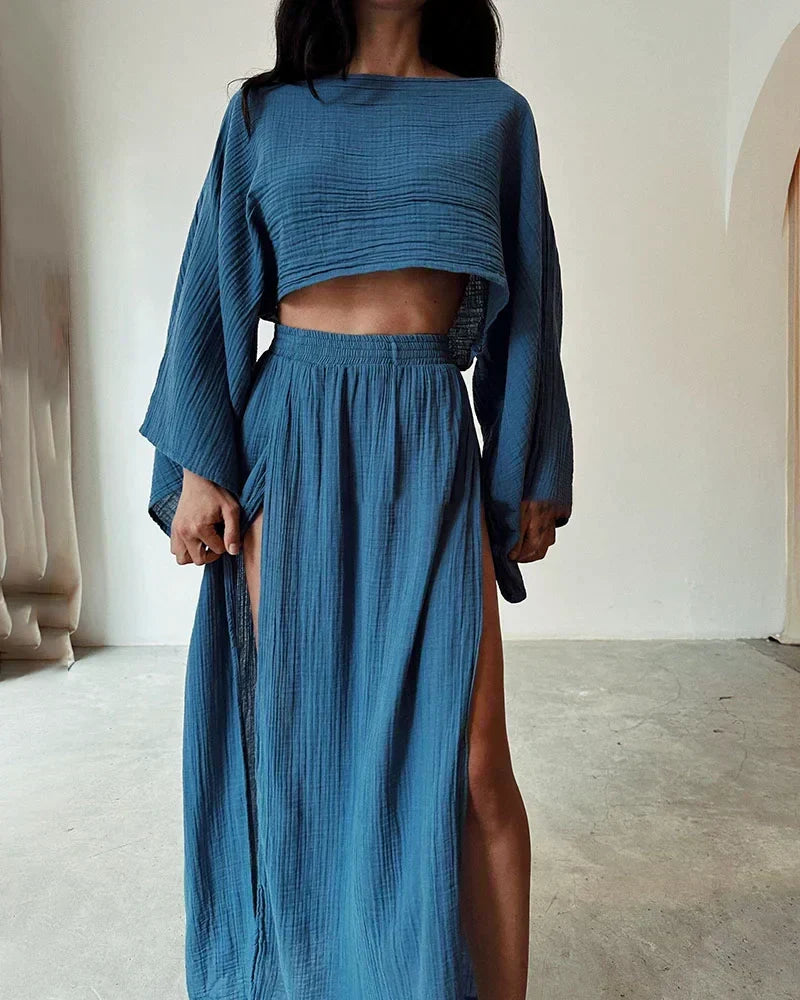 Conjunto de dos piezas elegante con forro de algodón