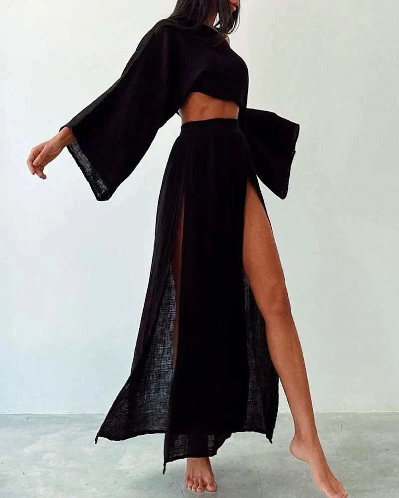 Conjunto de dos piezas elegante con forro de algodón