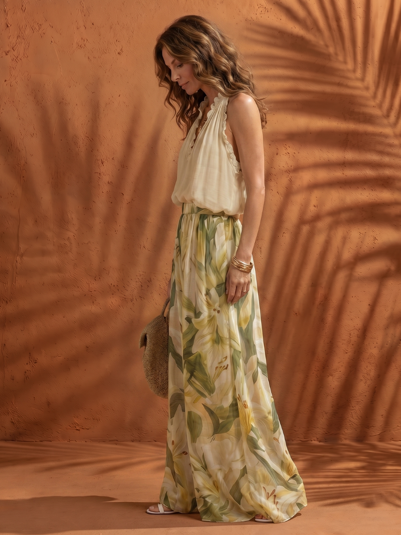 Conjunto de dos piezas para mujer con escote halter
