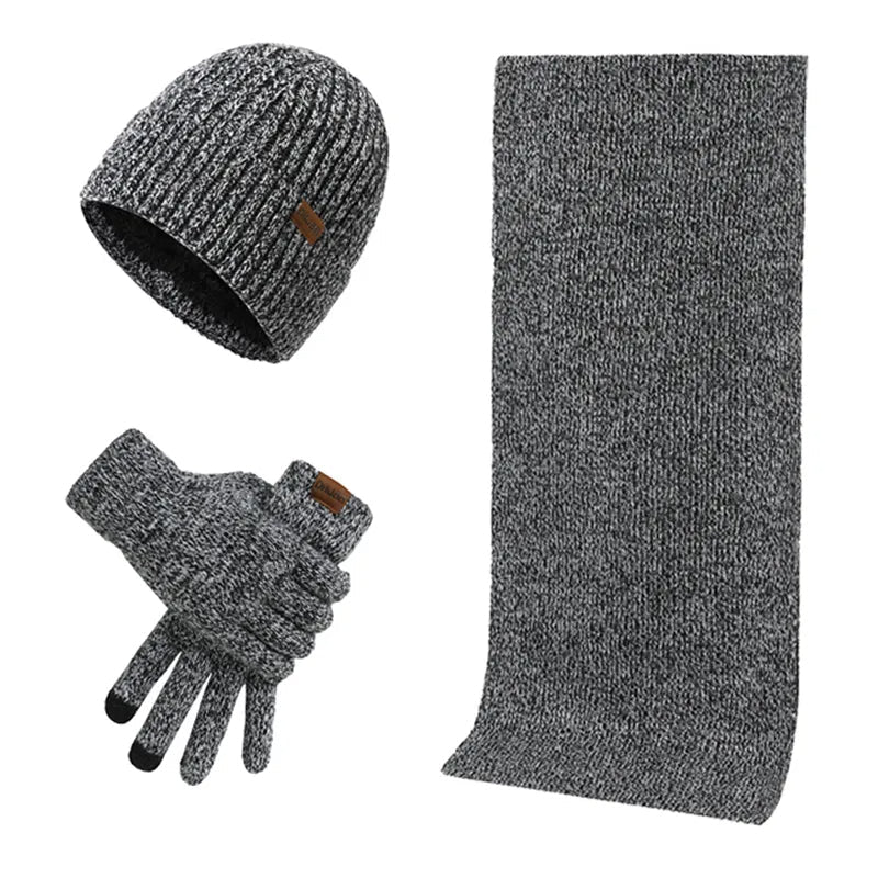 Conjunto de invierno con gorro, bufanda y guantes