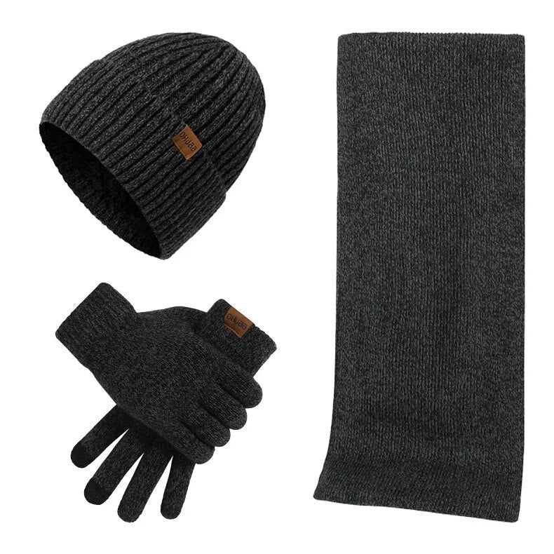 Conjunto de invierno con gorro, bufanda y guantes