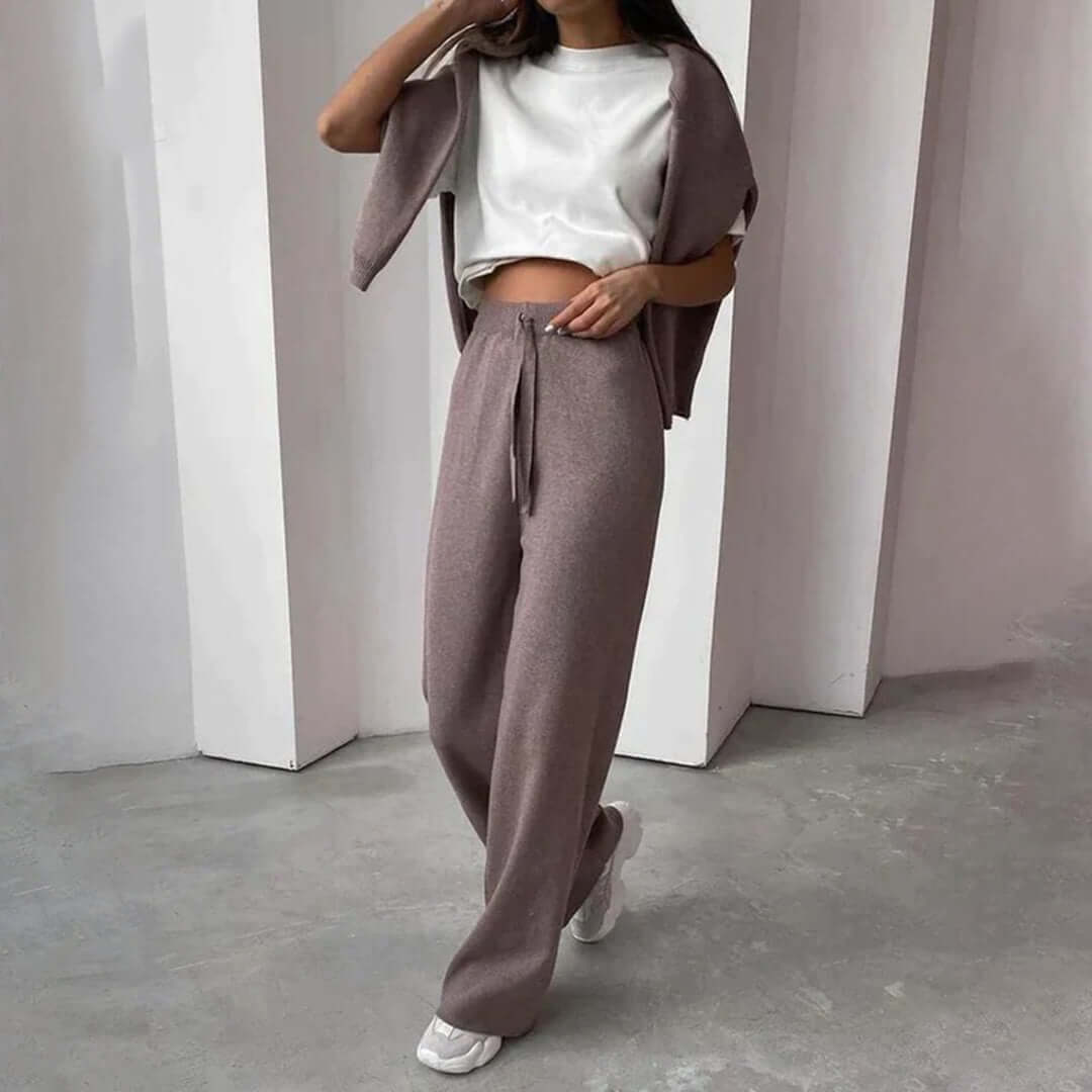 Conjunto de jersey y pantalón para mujer