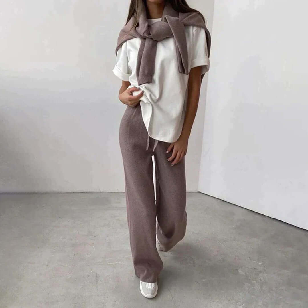 Conjunto de jersey y pantalón para mujer
