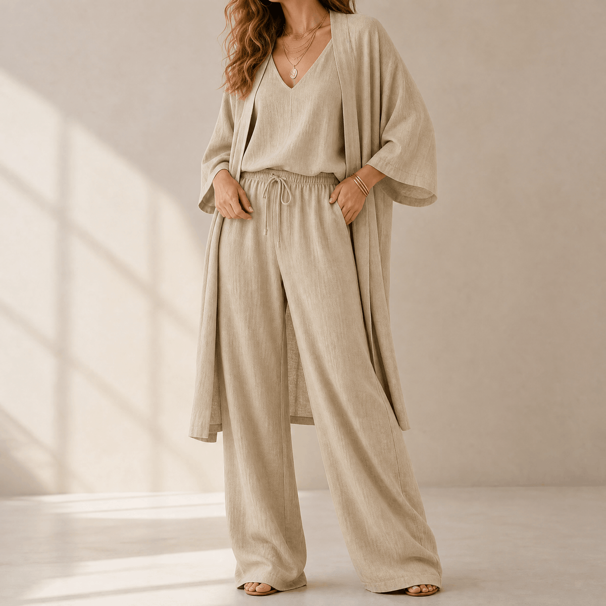 Conjunto de Loungewear Elegante de 3 Piezas