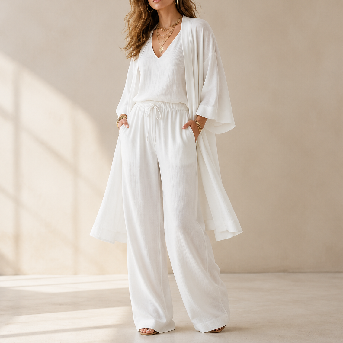 Conjunto de Loungewear Elegante de 3 Piezas