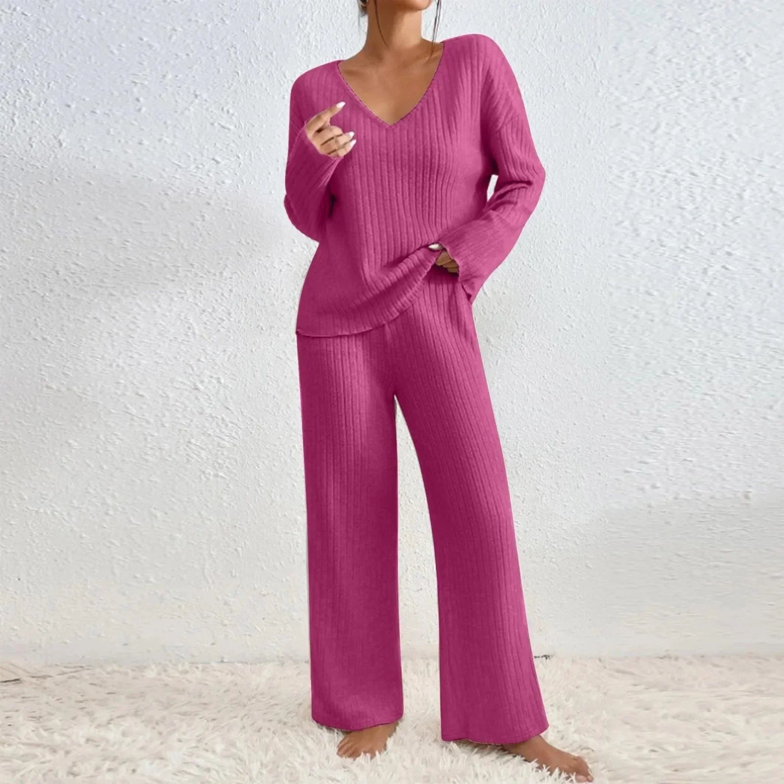 Conjunto de punto para estar por casa para mujer
