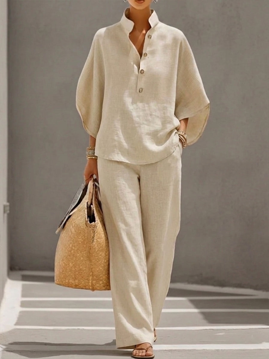 Conjunto de ropa de descanso para mujer con cuello alto