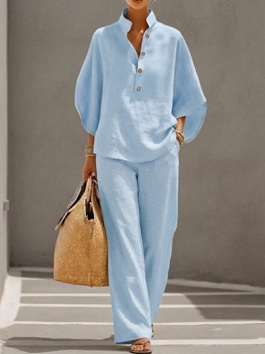 Conjunto de ropa de descanso para mujer con cuello alto
