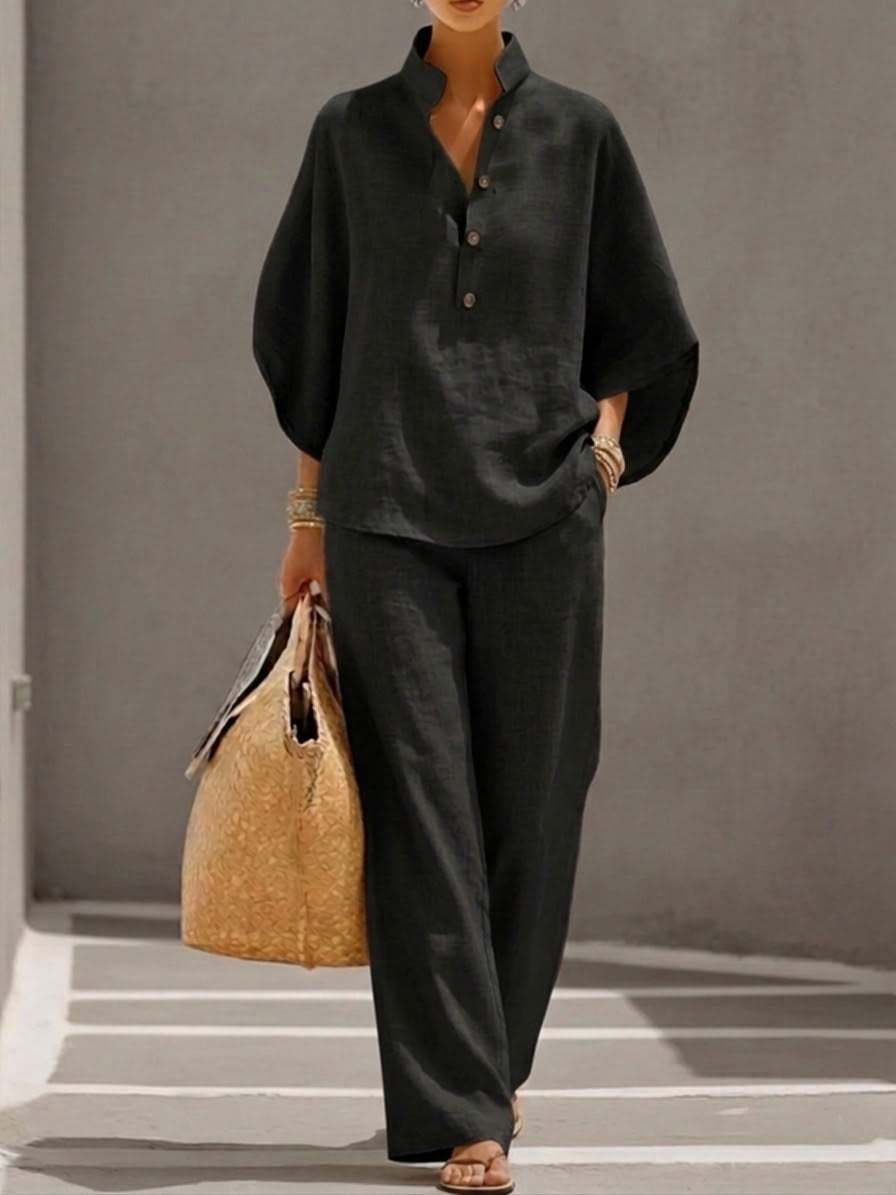 Conjunto de ropa de descanso para mujer con cuello alto