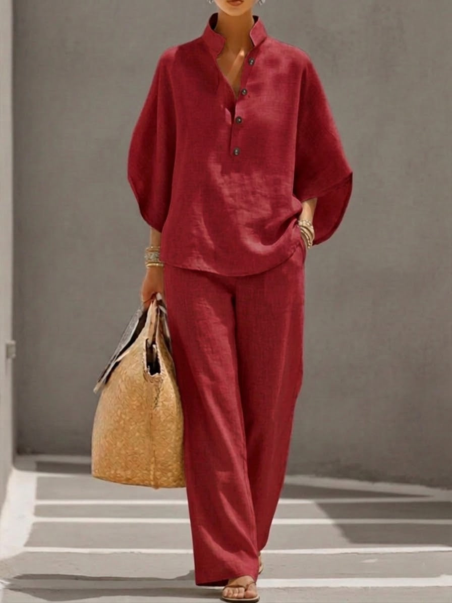 Conjunto de ropa de descanso para mujer con cuello alto
