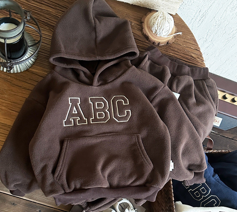 Conjunto de ropa de invierno para niños con forro de pelo