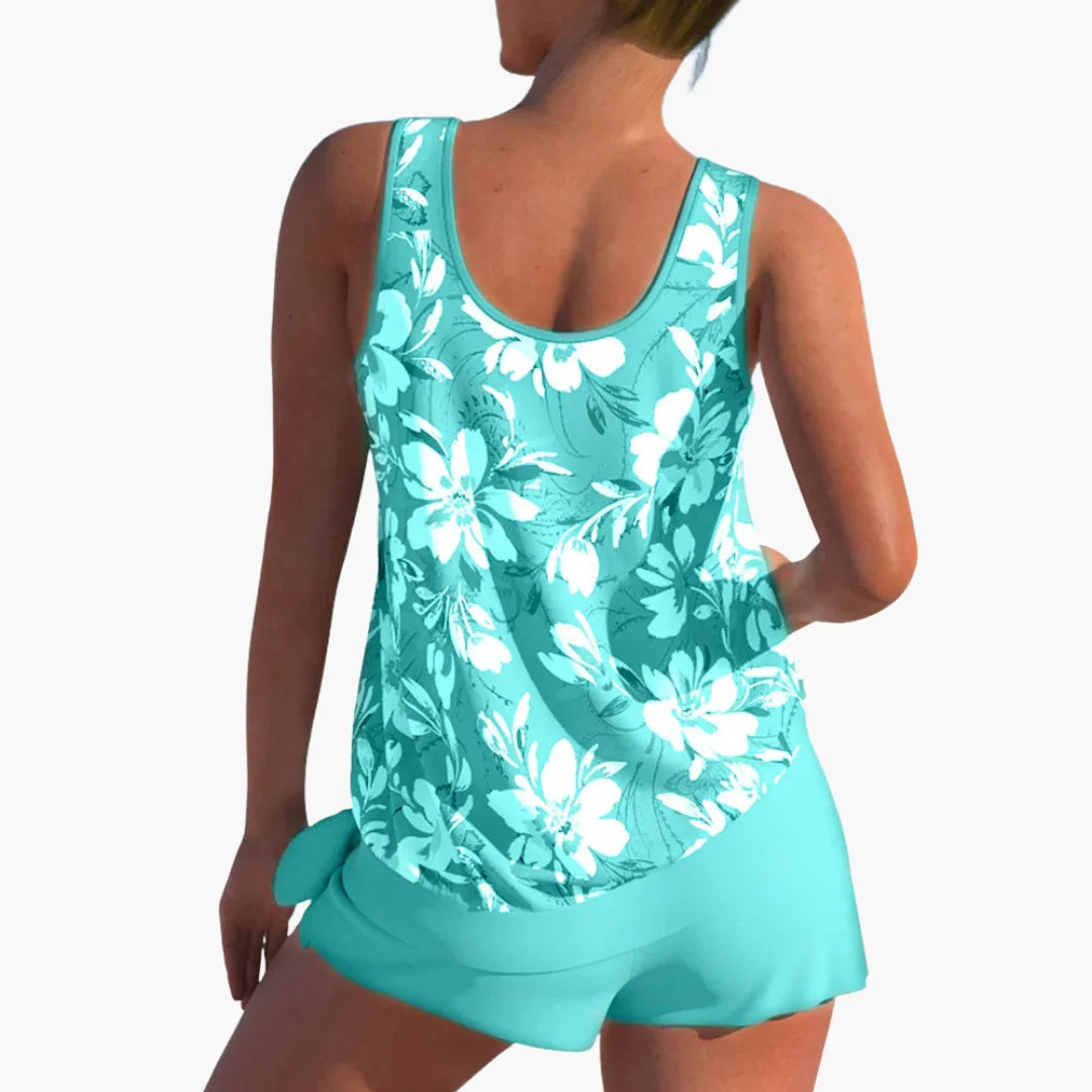 Conjunto de tankini de dos piezas para mujer – Floral y cómodo