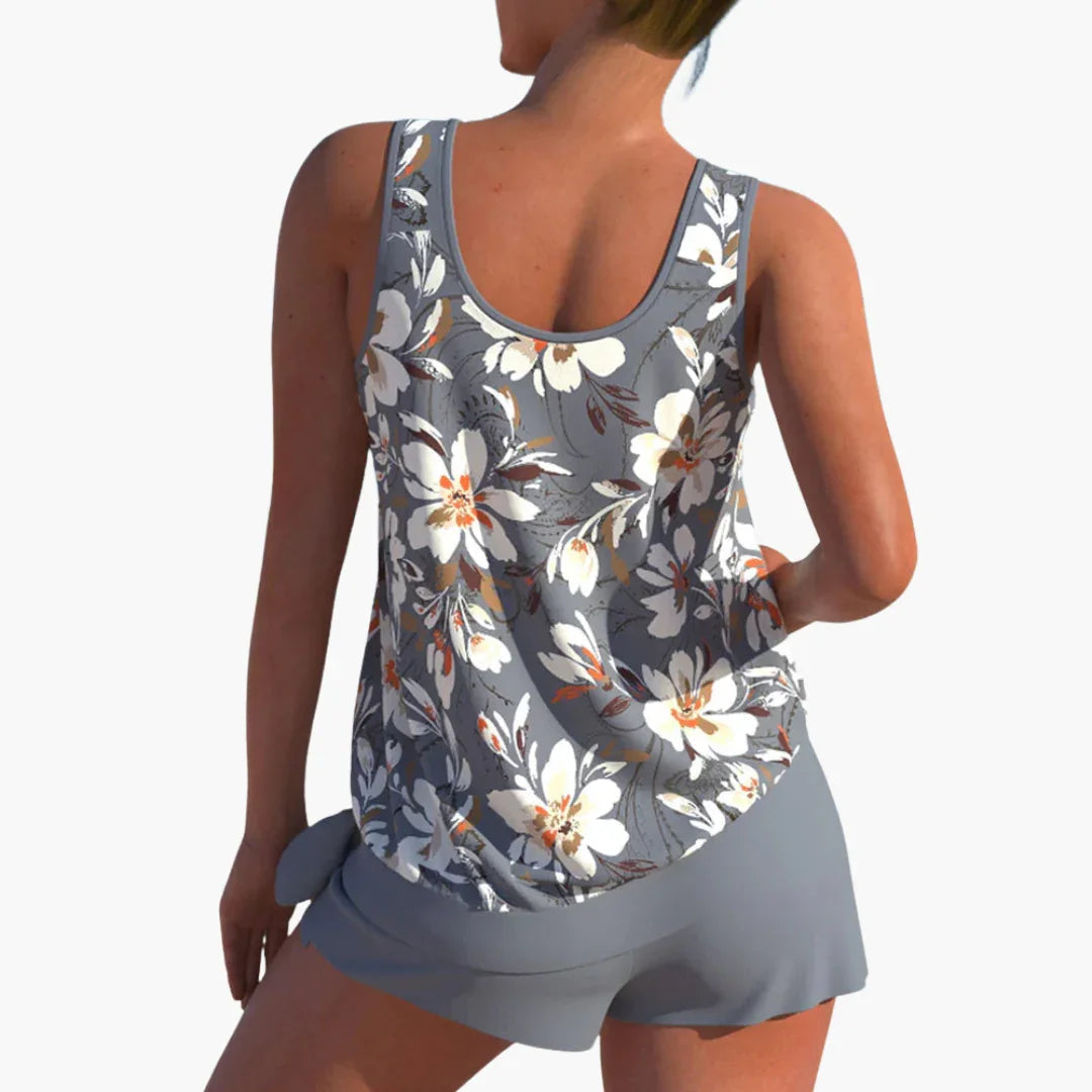Conjunto de tankini de dos piezas para mujer – Floral y cómodo