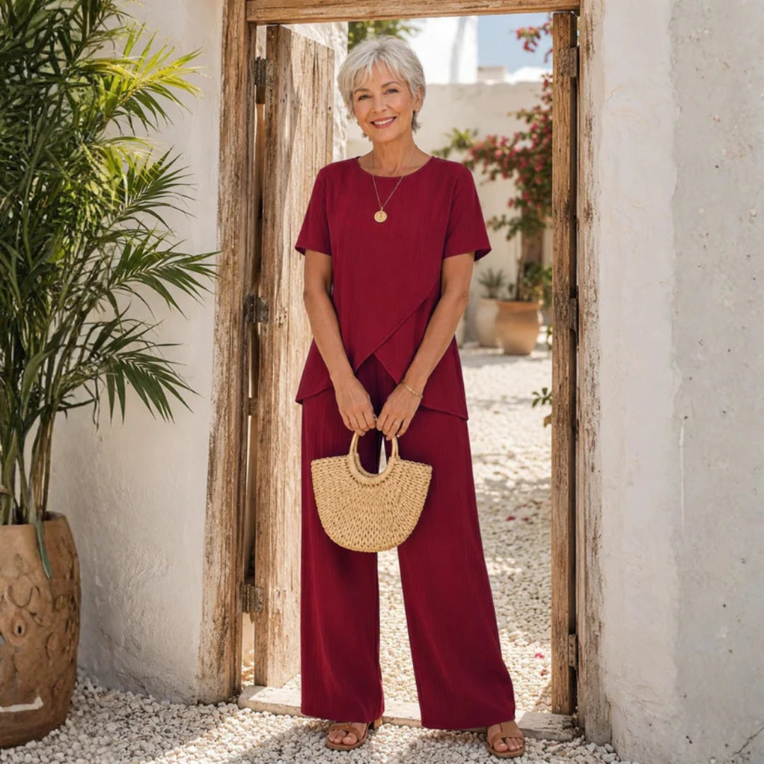 Conjunto de verano de dos piezas elegante y cómodo