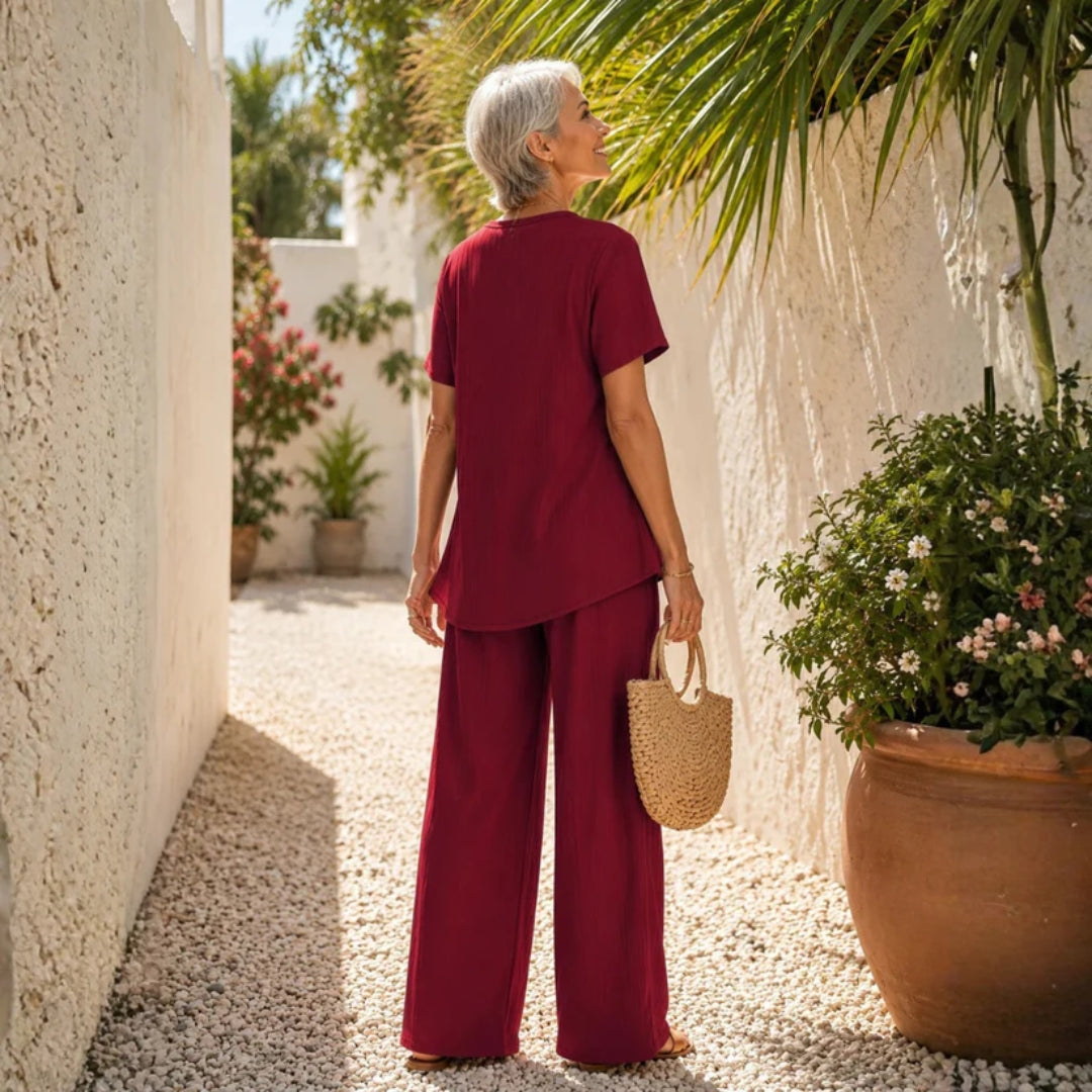 Conjunto de verano de dos piezas elegante y cómodo