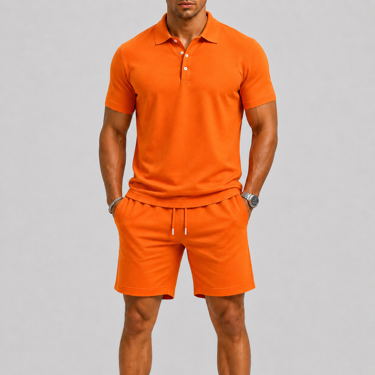 Conjunto deportivo de verano para hombre – Polo y pantalones cortos, comodidad ligera