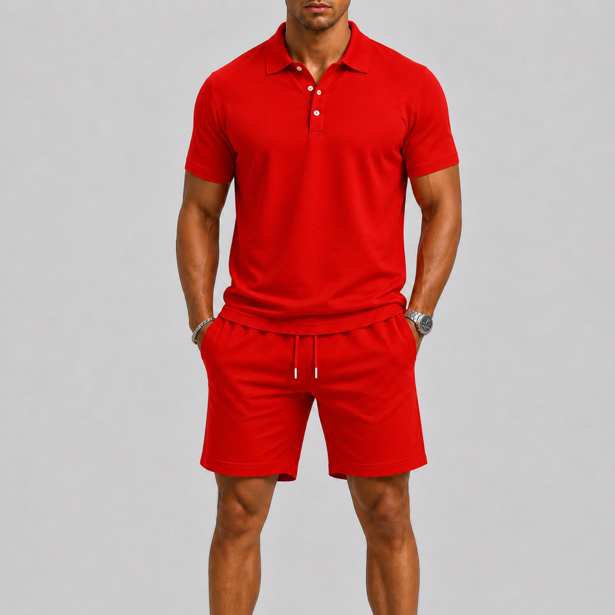 Conjunto deportivo de verano para hombre – Polo y pantalones cortos, comodidad ligera