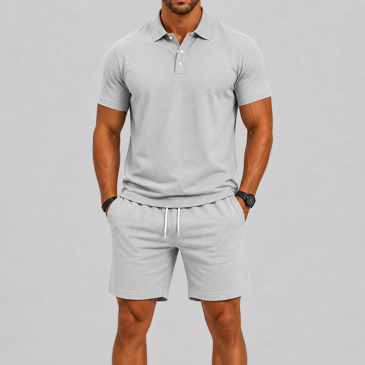 Conjunto deportivo de verano para hombre – Polo y pantalones cortos, comodidad ligera