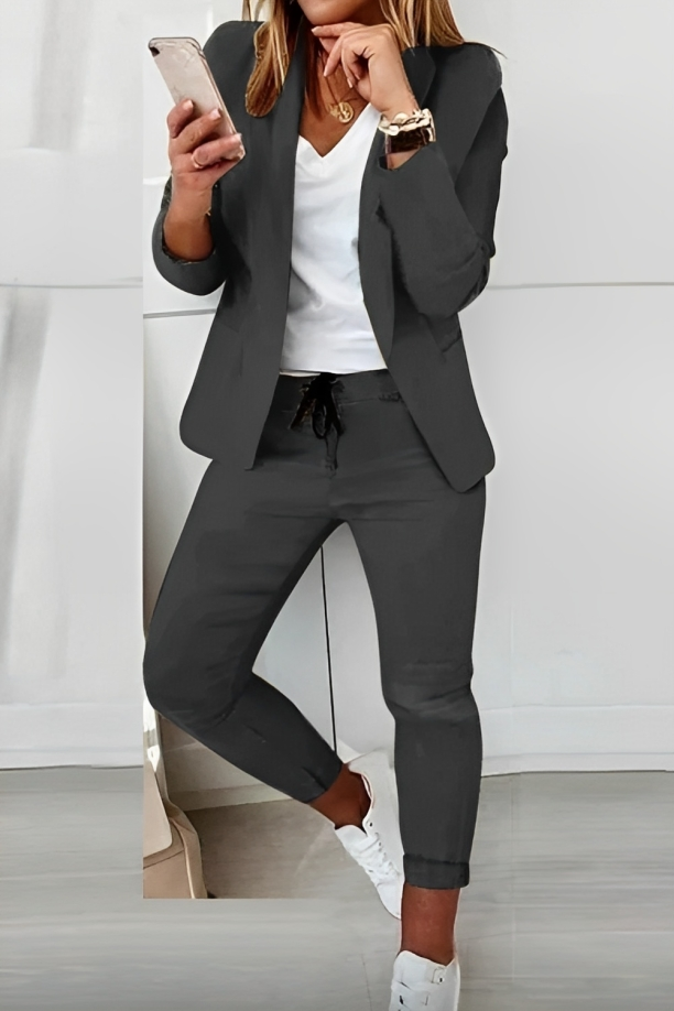 Conjunto elegante de blazer de 2 piezas para mujer - Comodidad y clase