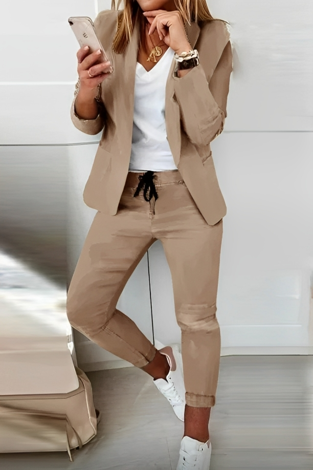 Conjunto elegante de blazer de 2 piezas para mujer - Comodidad y clase