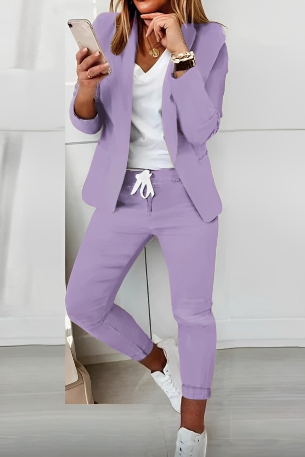 Conjunto elegante de blazer de 2 piezas para mujer - Comodidad y clase