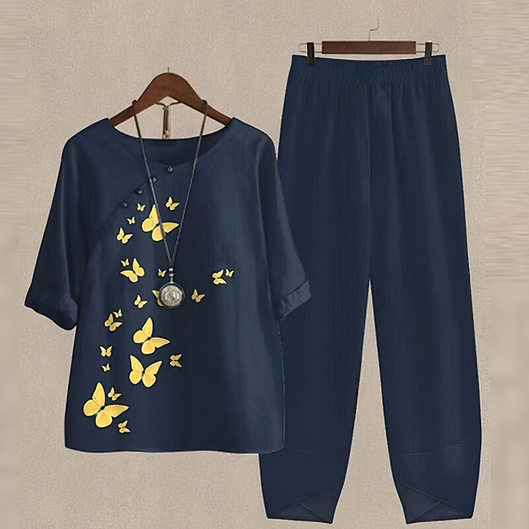 Conjunto elegante para mujer: blusa y pantalón