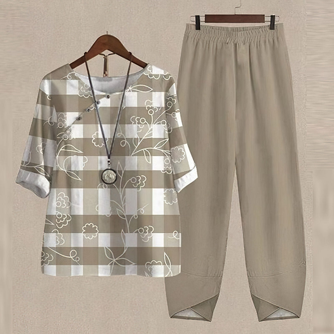 Conjunto elegante para mujer: blusa y pantalón