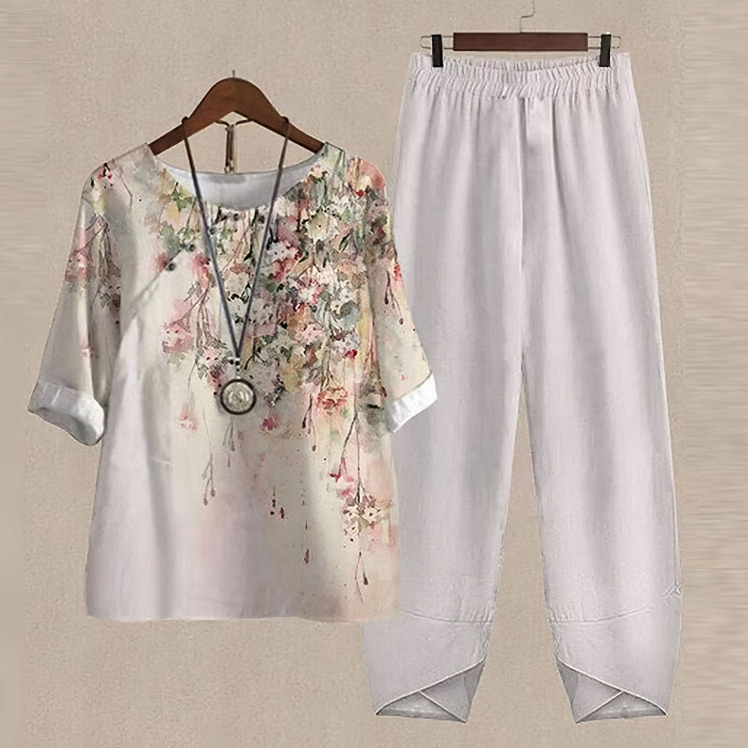 Conjunto elegante para mujer: blusa y pantalón