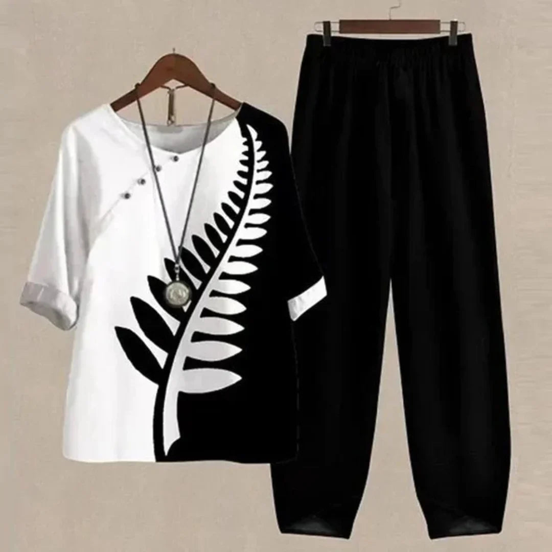 Conjunto elegante para mujer: blusa y pantalón