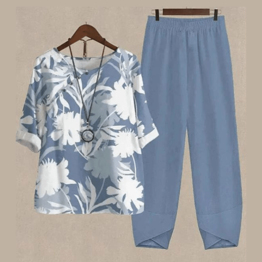 Conjunto elegante para mujer: blusa y pantalón