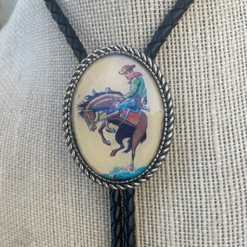 Corbata bolo con diseño de rana tocando el banjo