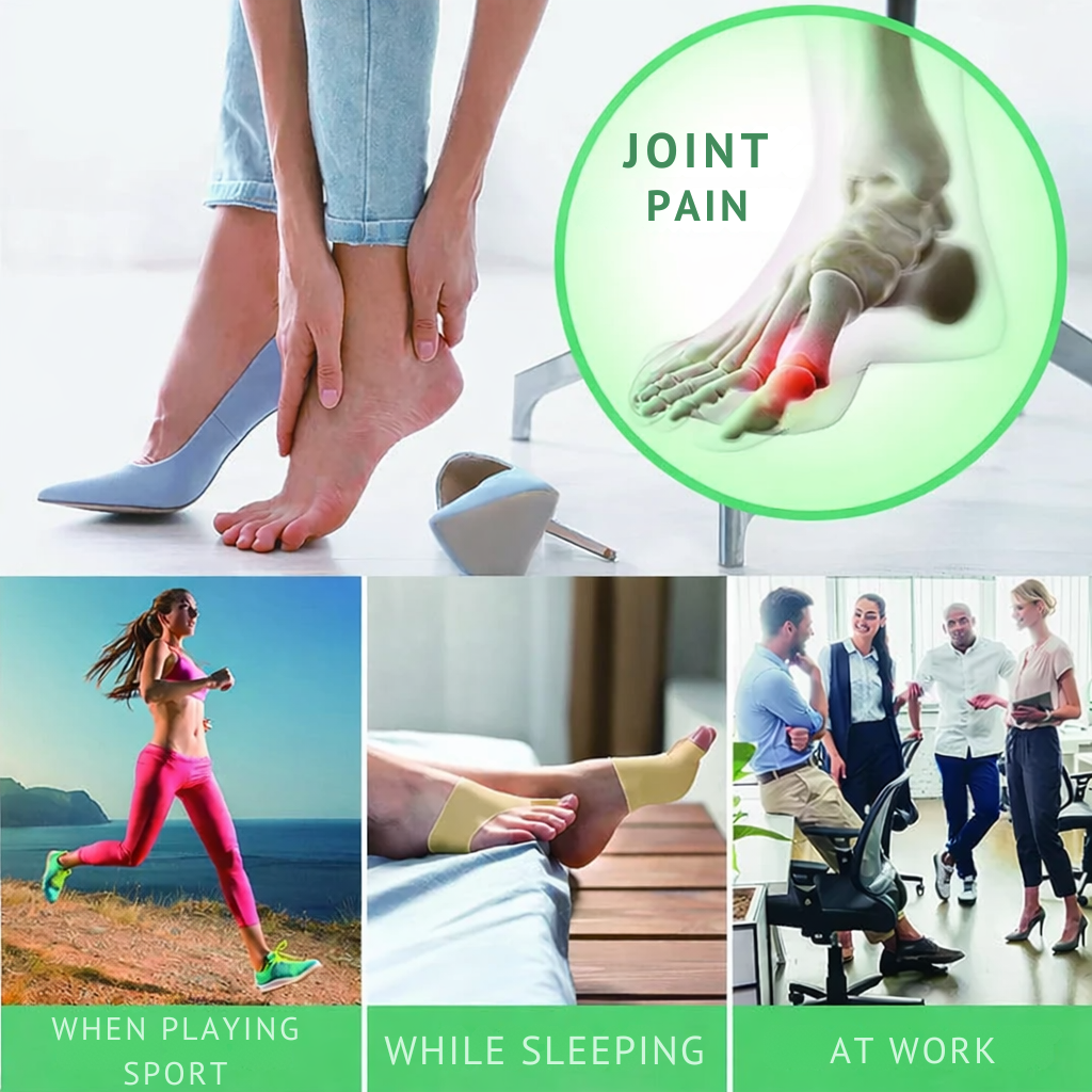 Corrector de dedos para hallux valgus con alivio de presión al caminar