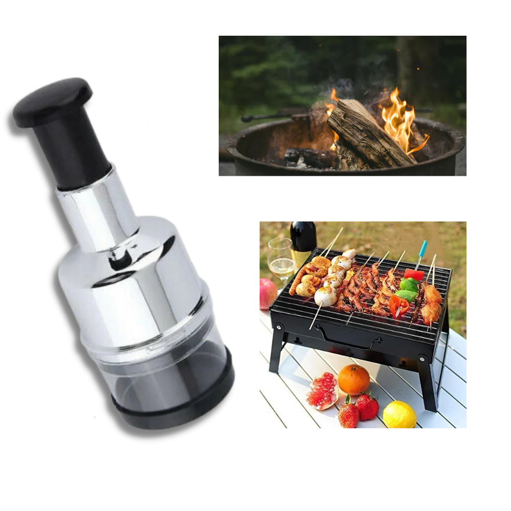 Cortador compacto de verduras y ajo de acero inoxidable para una cocina eficiente