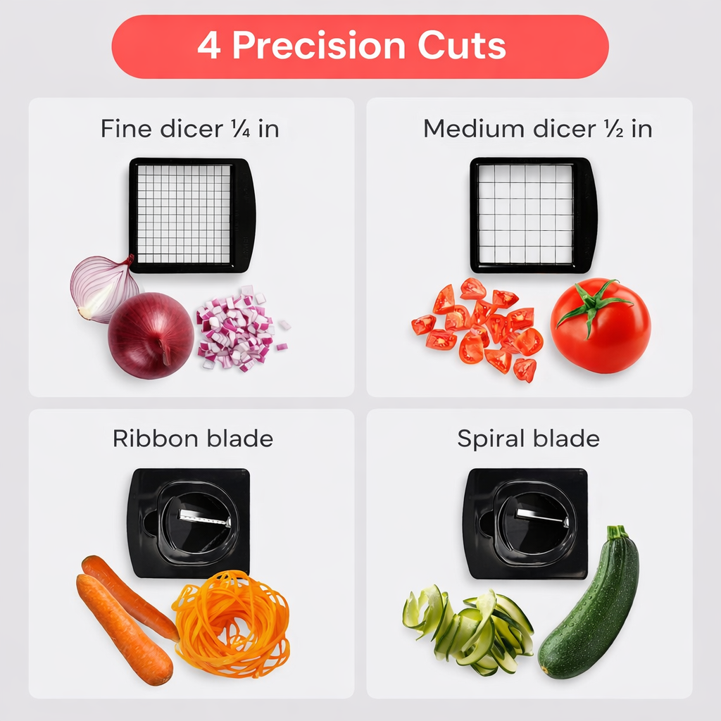 Cortador de verduras y espiralizador 4 en 1