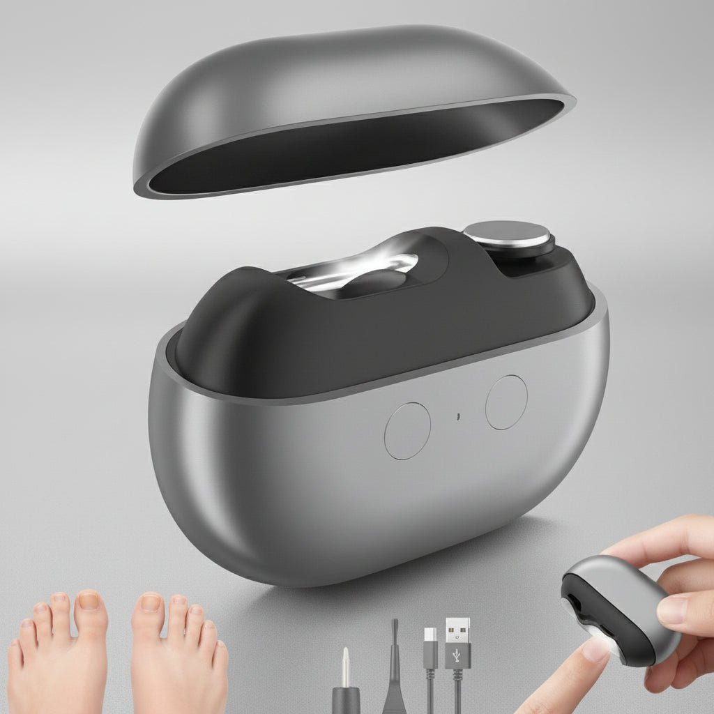Cortaúñas Eléctrico con Luz LED y Recarga USB para Uñas de Manos y Pies – Herramienta de Corte de Precisión