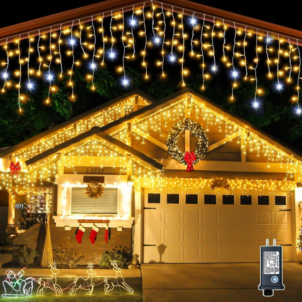 Cortina de Luces LED de 4 m con Luz Cálida e Impermeable IP44 - Ideal para Bodas y Celebraciones