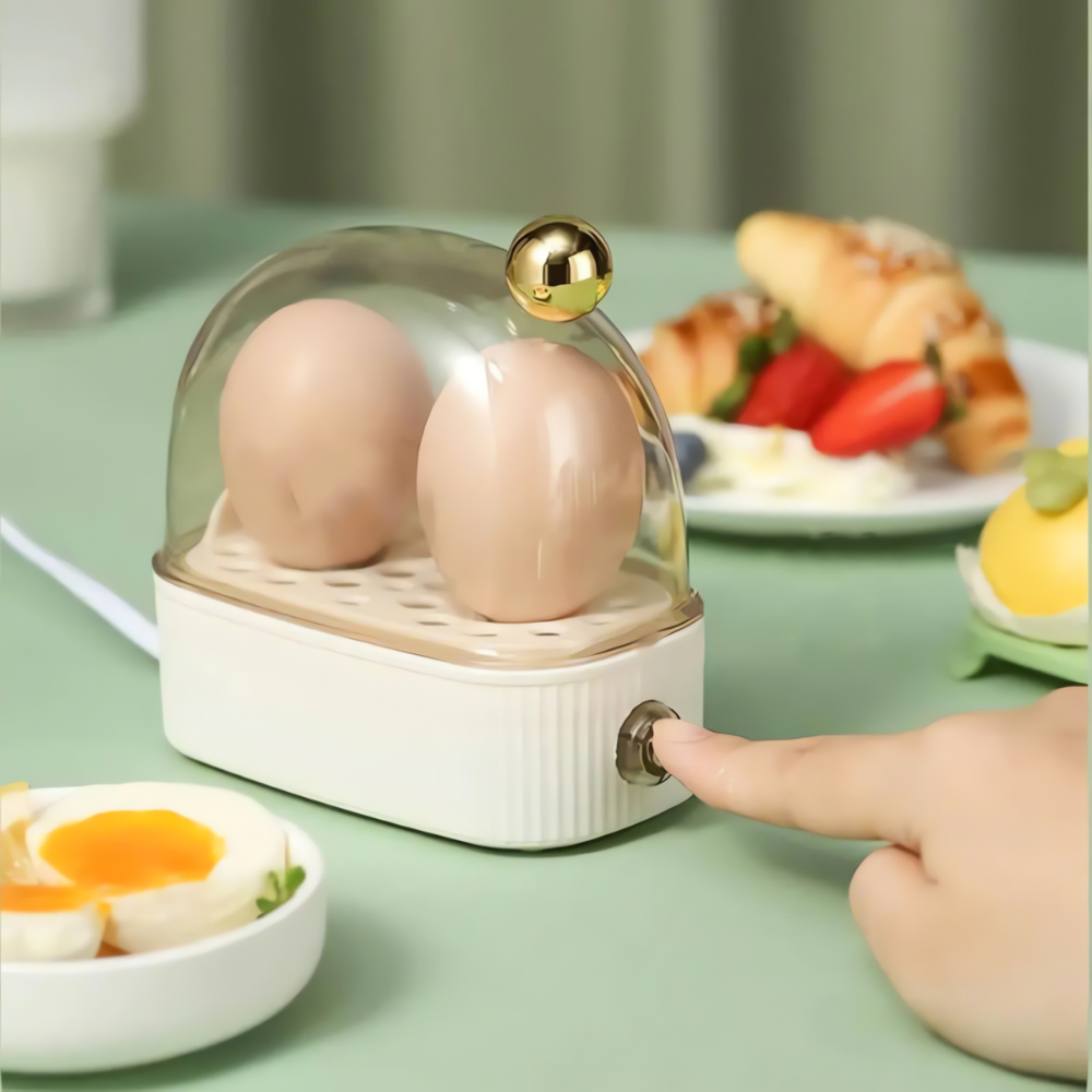 Cuecehuevos eléctrico compacto para 2 huevos