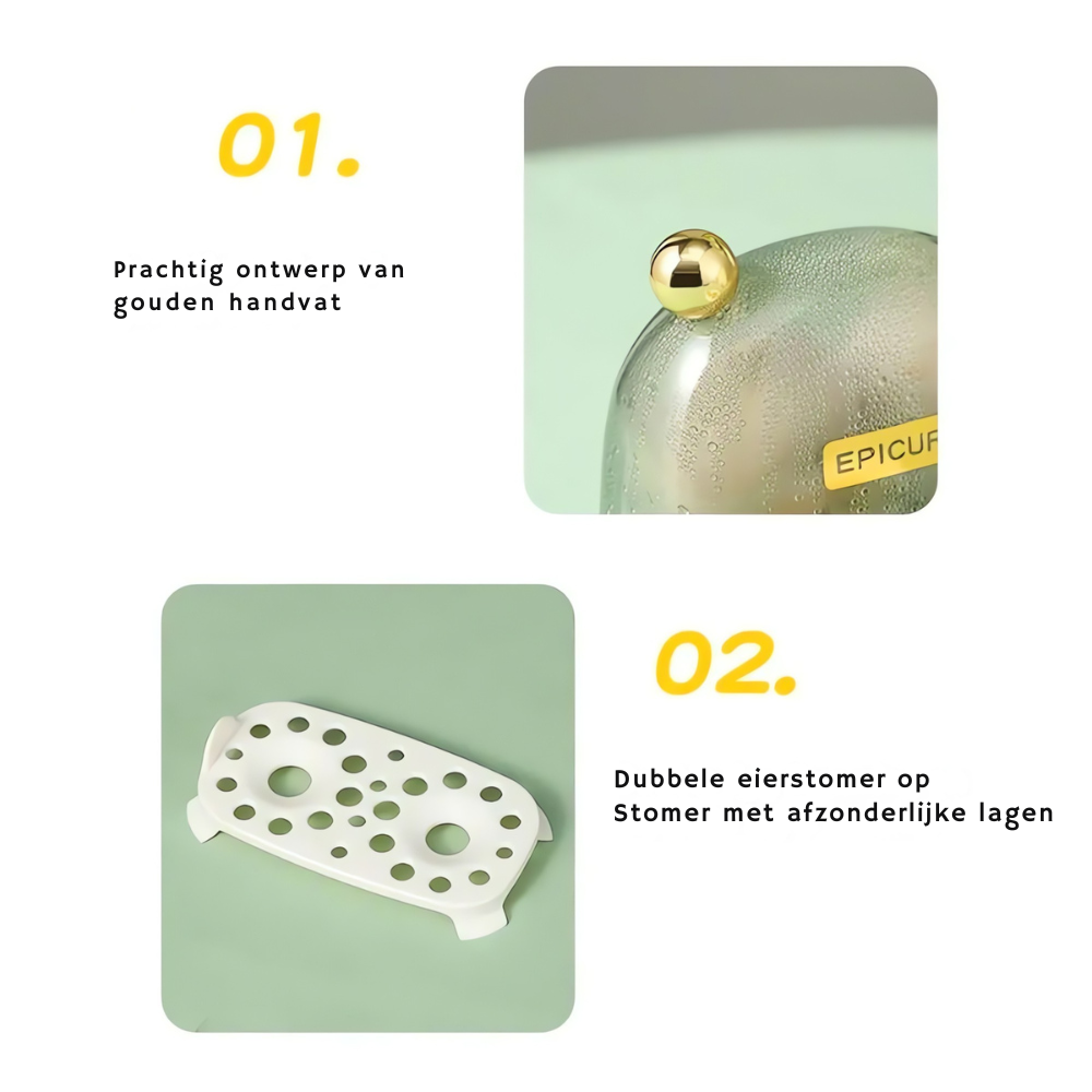Cuecehuevos eléctrico compacto para 2 huevos