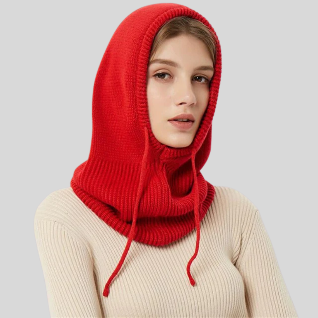 Calentador de cuello de punto de invierno con capucha