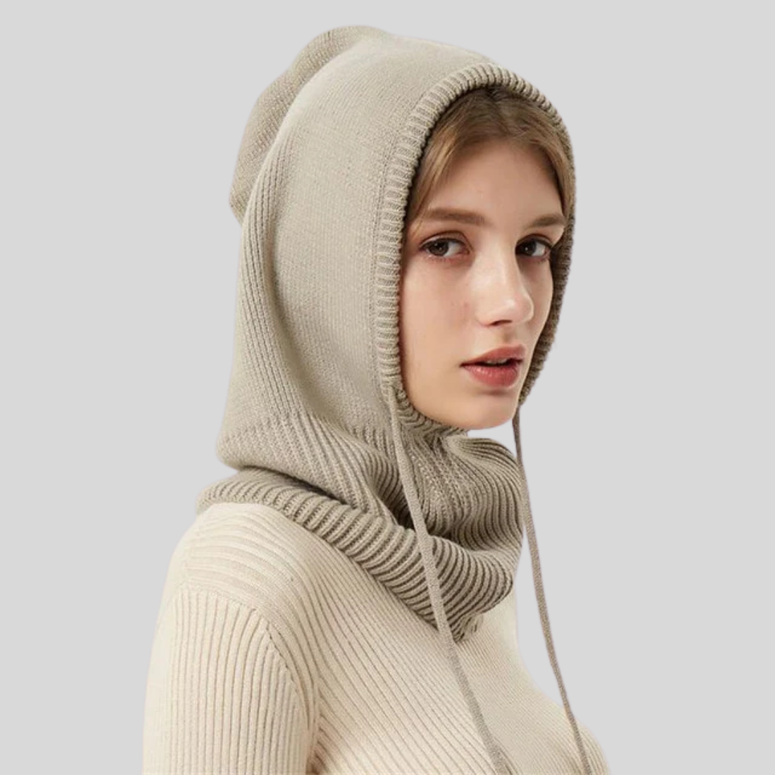 Calentador de cuello de punto de invierno con capucha