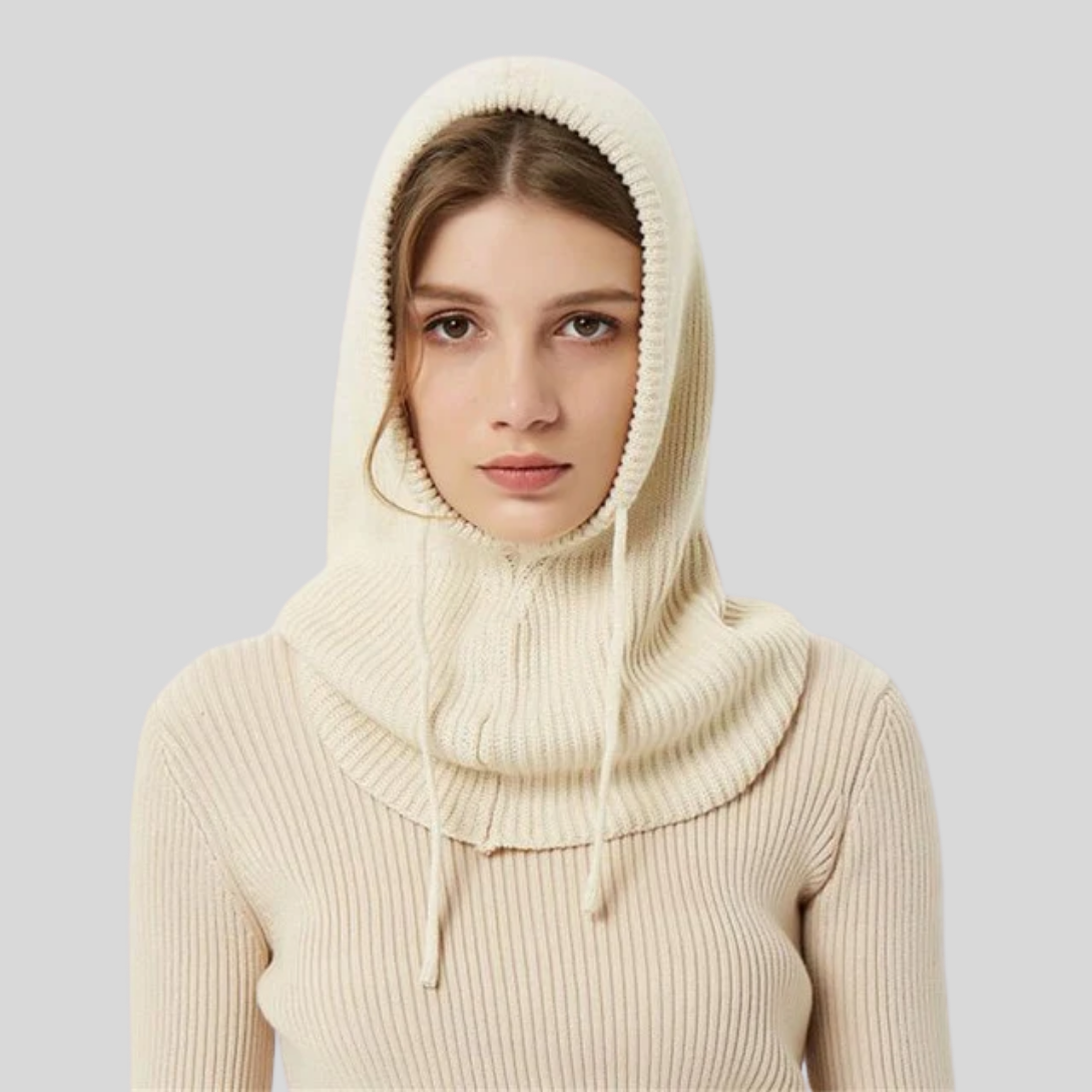 Calentador de cuello de punto de invierno con capucha