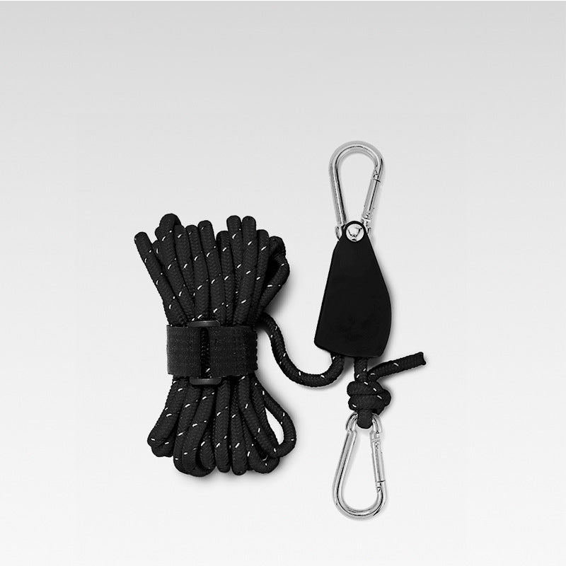 Cuerda de camping portátil y ajustable - Reflectante y duradera