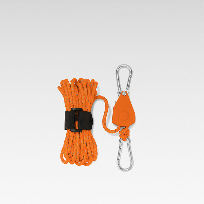 Cuerda de camping portátil y ajustable - Reflectante y duradera