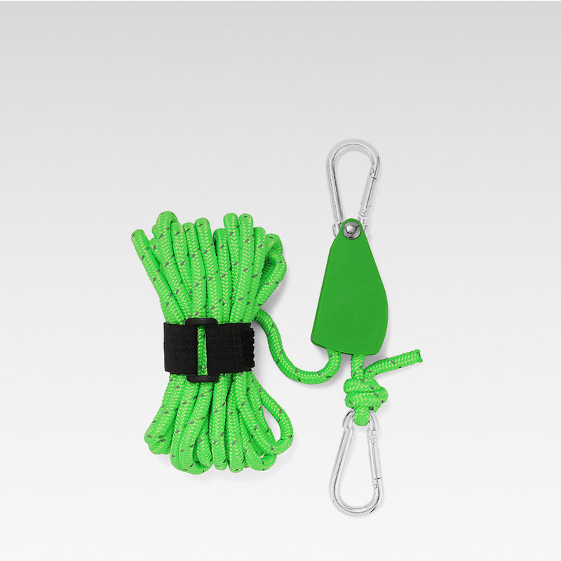 Cuerda de camping portátil y ajustable - Reflectante y duradera