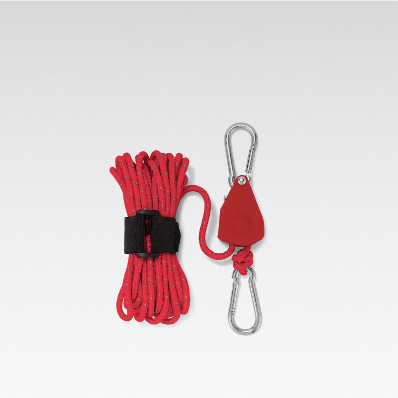 Cuerda de camping portátil y ajustable - Reflectante y duradera