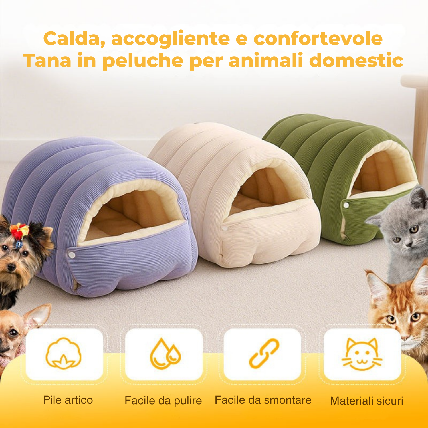 Cueva supersuave de lujo para mascotas